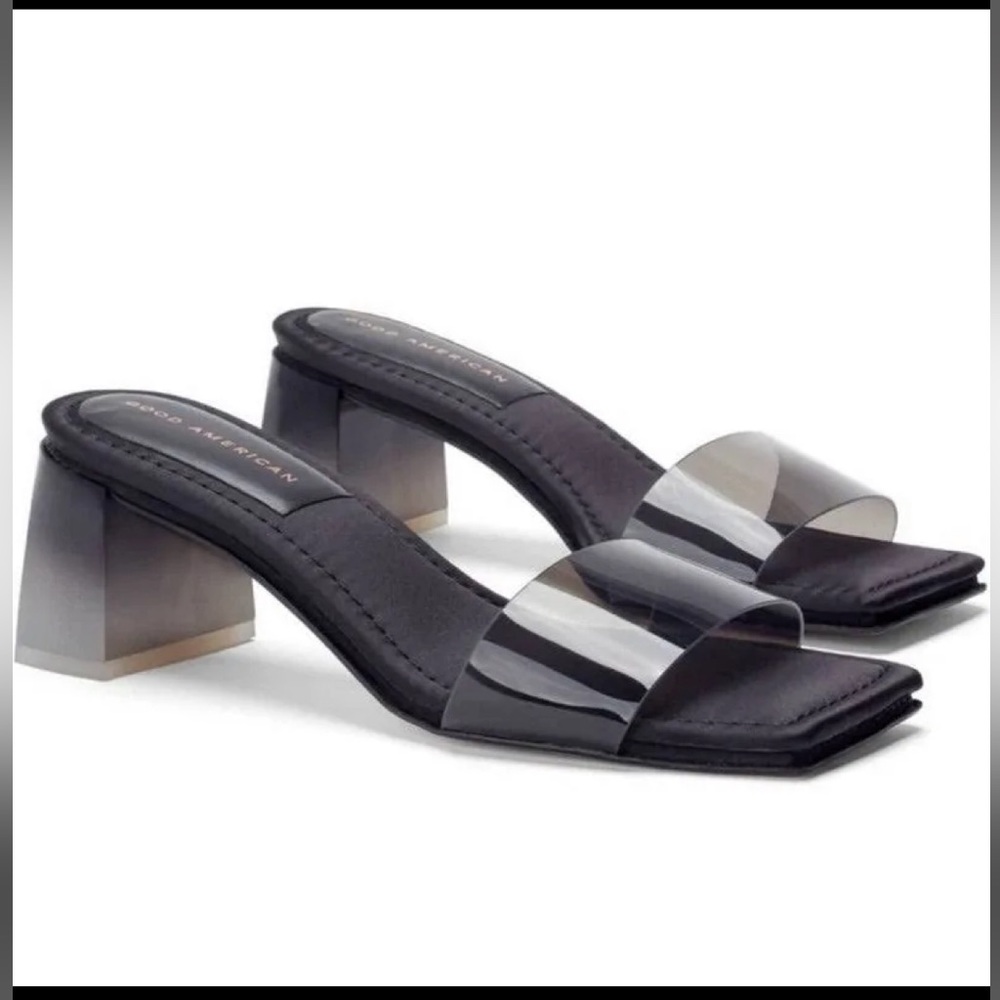 Good American - black block heel, size 8.5 NEVER WORN